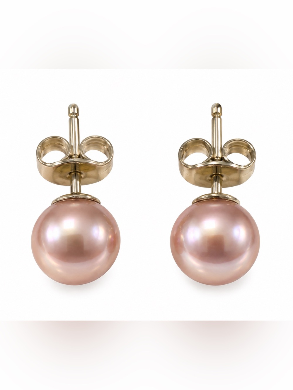 925 Sterling Silver Pink Pearl Stud Earrings